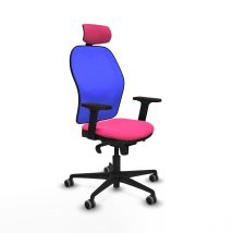 Piqueras Y Crespo - Jorquera Sincro Malla Azul Similpiel Rosa Brazos 2d Base Nailon Cabecero 2d Ruedas 65mm Engomada