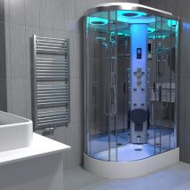 Chrome Steam Shower Cabin Enclosure Cubicle 1200x800 Offset Rh Quadrant - Insignia
