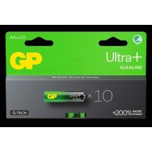 Piles Alcalines Aa Gp Ultra Plus, 15aup/lr6, Paquet De 10