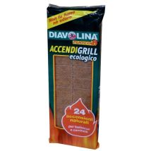 24 Conf. Diavolina Accendifuoco Ecologico 24 Cubetti 15330 Per Barbecue Camini Stufe