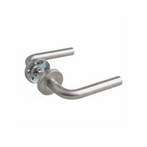 Maniglia Curva Con Rosetta Ø50mm In Acciaio Inox Con Finitura Opaca (include Ferramenta)