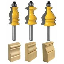 Set Di 3 Frese Per Modanature Architettoniche Xvx, Gambo Da 8 Mm, Utensile Da Taglio Per Legno, Fresa Per Legno, Coltello Da Taglio Per Cassetti, 