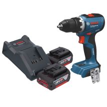 Bosch Gsb 18v-65 Trapano A Percussione Professionale A Batteria 18 V 65 Nm Brushless + 2x Batteria Ricaricabile 4,0 Ah + Caricabatterie