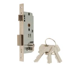 Einsteckschloss 1 Punkt 1601-140 – Zylinder E-Serie – Nickelfinish – 3 Schlüssel