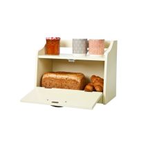 Elegant Brands – Minack Bread Bin – Wooden Storage Box for Bread and Pastries – Water-Resistant Finish – Classic White