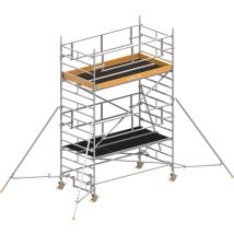 Layher Rollgerüst Uni Breit P2 Safety Plus Mit Doppelgeländer Und Ausziehbaren Gerüststützen 5,20m Ah