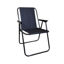 Hamble Distribution - Black Folding Canvas Camping / Festival / Outdoor Chair With Plastic Arm Rests