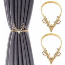 Embrasse De Rideau 2pcs Embrasses À Rideaux Attache De Rideaux Avec Crochet En Métal Boucle De Rideau Forme De Cerf Pince À Rideau Retenue De Rideau 