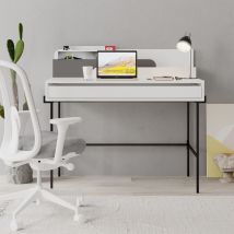 Escritorio Leila Blanco Con Detalles Antracita Y Cajón 101 X 60 X 110 Cm