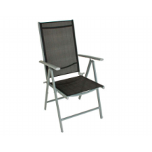 Harms - 2x Hochlehner 7-fach Verstellbar Alu Stahl Schwarz Stuhl Garten Sitz Balkon