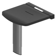 Akw - Onyx Fold Up Shower Seat With Adjustable Leg - Black