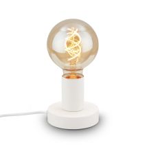 Brilo - Lampada Da Tavolo Ner Leuchten Teepu, 10 W, Ip20, Bianca, Metallo, Esclusa 1 Lampadina E27, Ø 10 Cm