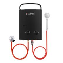 Scaldabagni A Gas Portatili 5l/min 10kw, Scaldabagni Istantanei A Gas Propano/butano - Ay132b - 30/37mbar - Nero - Camplux