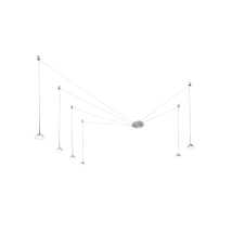 Fabas Luce - Suspension Led Isabella 48 W 3000 K Dimmable Ø 350 Cm Aluminium Satiné - Variateur Intelligent Intégré