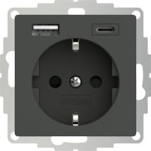 2usb - 2u-449542 Schutzkontakt-steckdose Mit Usb-ladeausgang, Erhöhter Berührungsschutz, Vde Ip20 An