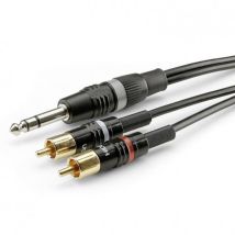 Sommer Cable Hbp-6sc2-0150 Jack / Rca Audio Cavo [2x Spina Rca - 1x Spina Jack Da 6.3 Mm (stereo)] 1.50 M Nero