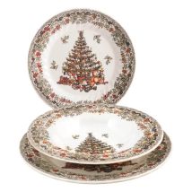 Servizio Di Piatti Da Tavola Season Greetings Natalizio Natale 18 Pezzi