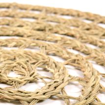 Alfombra redonda de esparto Trípoli 80 cm – Diseño artesanal – Ideal para interiores y exteriores