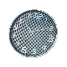 Orologio da cucina rotondo 25 cm – Finitura nera e cromata – Movimento silenzioso al quarzo – Richiede 1 batteria AA