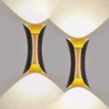 Juego De 2 Apliques De Pared Para Interior/exterior, 10 W, Luz Blanca Cálida 3000 K, Resistente Al Agua Ip65, Para Salón/dormitorio [clase Energética 