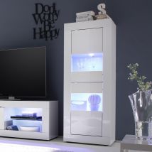 Azura Home Design - Vetrina Piccola Linea Basic Con 2 Ante Colore Bianco Lucido