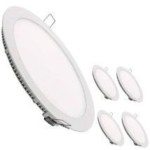 Led Atomant Confezione Da 5 Pannello Led Downlight Da Incasso Rotondo Piato 20w 220mm 1800lm, Colore Bianco Freddo (6500k), Driver Incluso