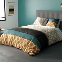 Parure De Lit Housse De Couette Avec Taie D'Oreiller 100% Coton 57 Fils Bangui 240x260 Cm