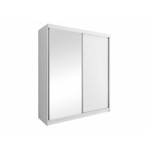 Mobilier1 - Armoire Dover 107, Blanc, 200x200x62cm, Portes D'Armoire: Coulissantes, Nombre D'Étagères: 0
