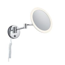 Trio - Aplique De Pared De Baño Led Ajustable Con Iluminación De Trío De Vista De Espejo Redondo
