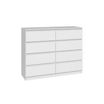 Milán Cómoda Contemporánea Para Dormitorio/salón/oficina 40x120x97 8 Cajones Deslizantes Unidad De Almacenamiento Armario