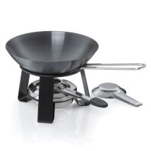 Mini Wok Kela Joy Con Scaldavivande, In Acciaio, Diametro 18 Cm