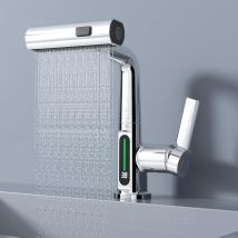 Grifo De Cocina En Cascada Con Rociador De Acero Inoxidable En Níquel Cepillado, Grifo De Cocina Extraíble, Grifo Giratorio De Barra Comercial De 