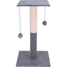Kratzbaum Mit Pompons Für Katzen, 60 Cm, Grau