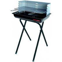 Barbacoa portátil Sandri Garden 47x28 cm – Acero inoxidable – Parrilla de acero cromado – Ideal para fiestas y reuniones