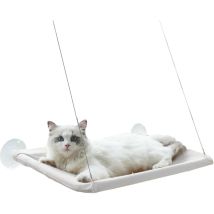 Fensterliegeplatz Für Katzen – Stabiles Gestell Mit Starken Saugnäpfen – Herausnehmbare Stoffmatte – Für Wohnungskatzen – Jormfte
