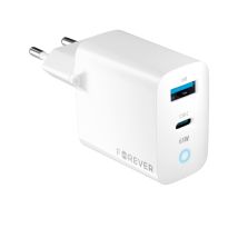 Forever - Wandladegerät In Weiß Pd, Qc, Schnellladegerät 1x Usb Typ A, 1x Usb Typ C 20w