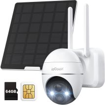 Caméra De Sécurité Extérieure 4g Lte Iegeek (réseau Cellulaire), Avec Carte Sim Et Carte Mémoire 64go, Système De Télévision En Circuit Fermé (tvcc) 