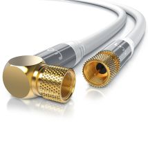 Primewire - Sat-kabel, Koax, F-stecker, Hdtv Sat Koax Kabel 90° Gewinkelt, 4fach Schirmung, 135db, 75ohm - 1m