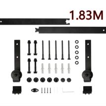 Jeobest - Skecten 6ft/183cm Herraje Para Puerta Corredera, Puertas Corredera Carril, Negro