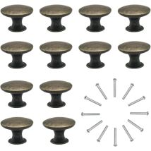 Tiradores Para Puertas, Juego De 12, Pomos De Latón Vintage De 30 Mm Para Cajones Y Armarios De Cocina.