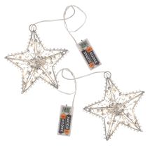 2er Set Led Metall Sterne Zum Aufhängen, Batteriebetrieb, Timer