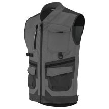 Lafont Arbeitsjacke Gilet Trowel Grau Anthrazit / Schwarz XL – V-Ausschnitt – Cordura-Werkzeugschlaufe – Reißverschluss-Taschen