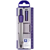 Compasso Staedtler Noris 550 50 – Lunghezza 124 mm – Argento, Blu – Strumento di disegno per professionisti e studenti