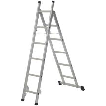 Werner – 3 in 1 Aluminium Combination Ladder – Maximum Load 150 kg – Maximum Height 2.42 m – Weight 6.20 kg – Telescopic Ladder