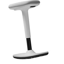 Taburete regulable TO-SWIFT – Altura 500-750 mm – Color gris platino y blanco – Asiento acolchado – Carga máxima 110 kg