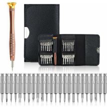 Kzq Mini Set Di Cacciaviti Di Precisione 25 In 1, Custodia In Pelle, Per Iphone, Telefono, Laptop, Orologio, Giocattoli, Occhiali, Gioielli