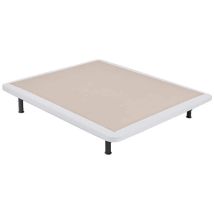 Base Tapizada Poli-piel Reforzada 5 Barras Transversales Blanco - 80x182 Cm