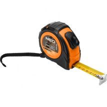 Cinta Métrica De Acero De 10 M X 25 Mm, Bloqueo Automático, Dos Botones De Parada.