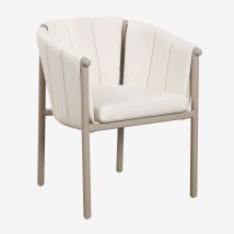 Silla De Jardín Con Reposabrazos Tapizada En Bouclé Y Aluminio Boleni Sklum