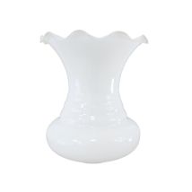 Ltde - Tulipa De Cristal Opal Blanco Brillo Galantus 17x14cm Con Apertura De 5cm
